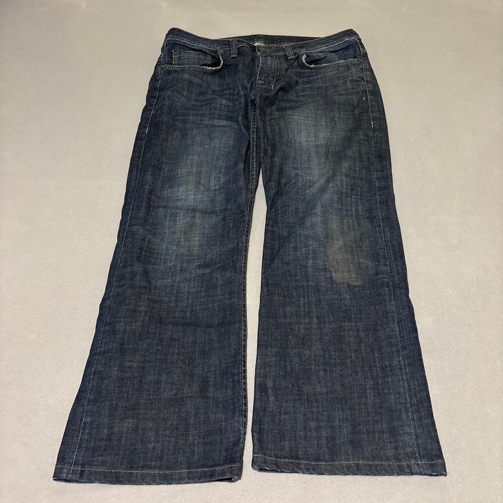 Buffalo David Bitton Mens Travis Relaxed Straight Leg Jeans 36x34 Dark Wash